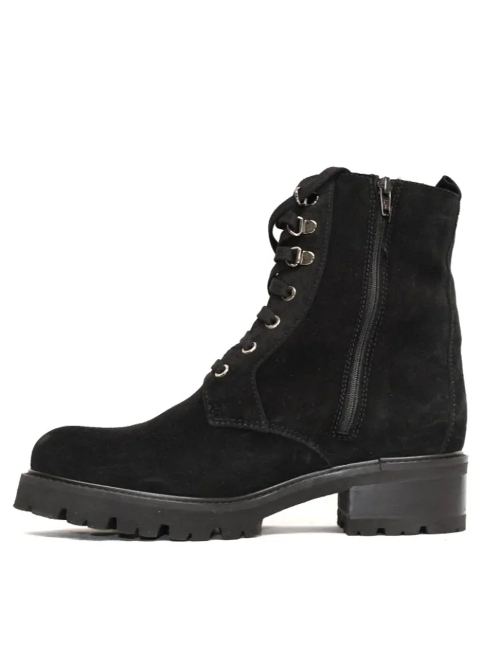 New! LA CANADIENNE Jacques Waterproof Hiker Lug Boot Black Suede Size 7.5 DD542
